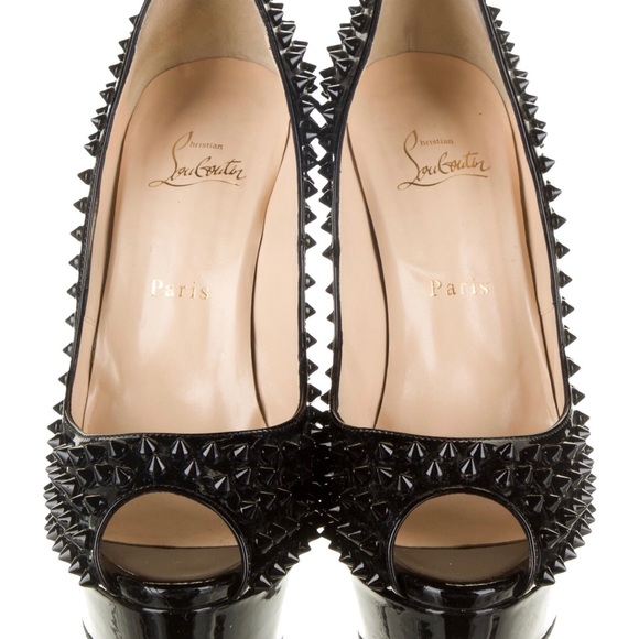 Christian Louboutin Spike Lady Peep Pumps - Picture 2 of 3